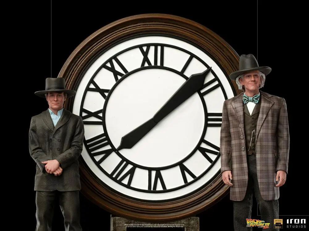Back to the Future III Deluxe Art Scale 1/10 Marty and Doc at the Clock szobor figura 30 cm termékfotó