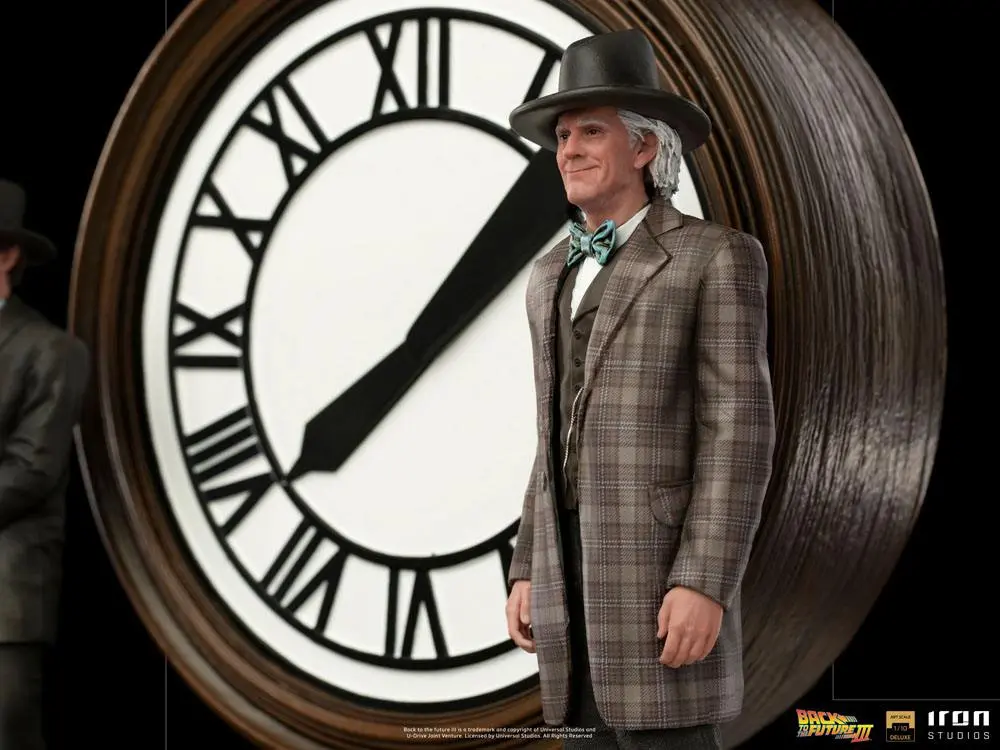 Back to the Future III Deluxe Art Scale 1/10 Marty and Doc at the Clock szobor figura 30 cm termékfotó