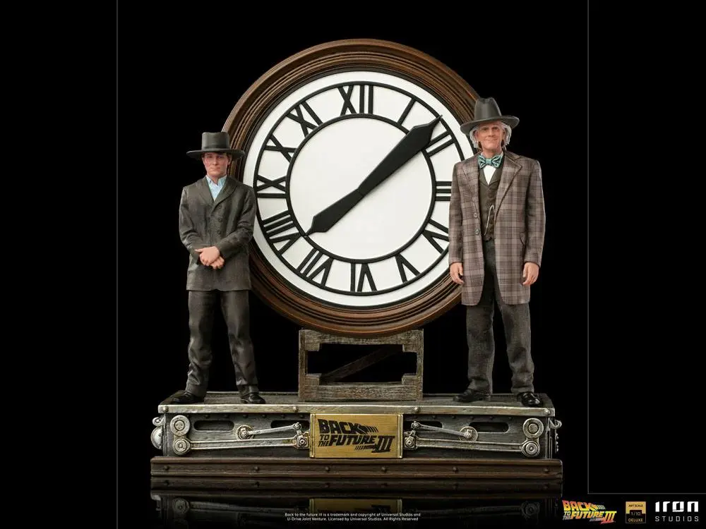 Back to the Future III Deluxe Art Scale 1/10 Marty and Doc at the Clock szobor figura 30 cm termékfotó
