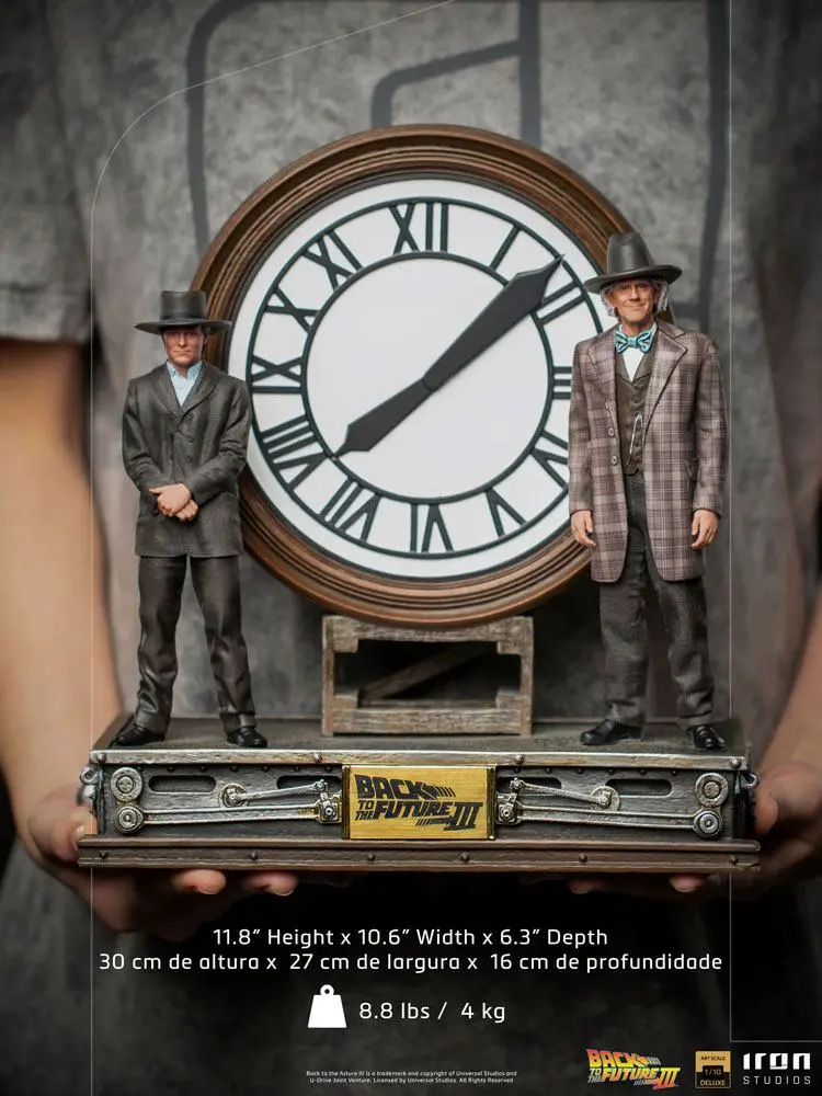 Back to the Future III Deluxe Art Scale 1/10 Marty and Doc at the Clock szobor figura 30 cm termékfotó