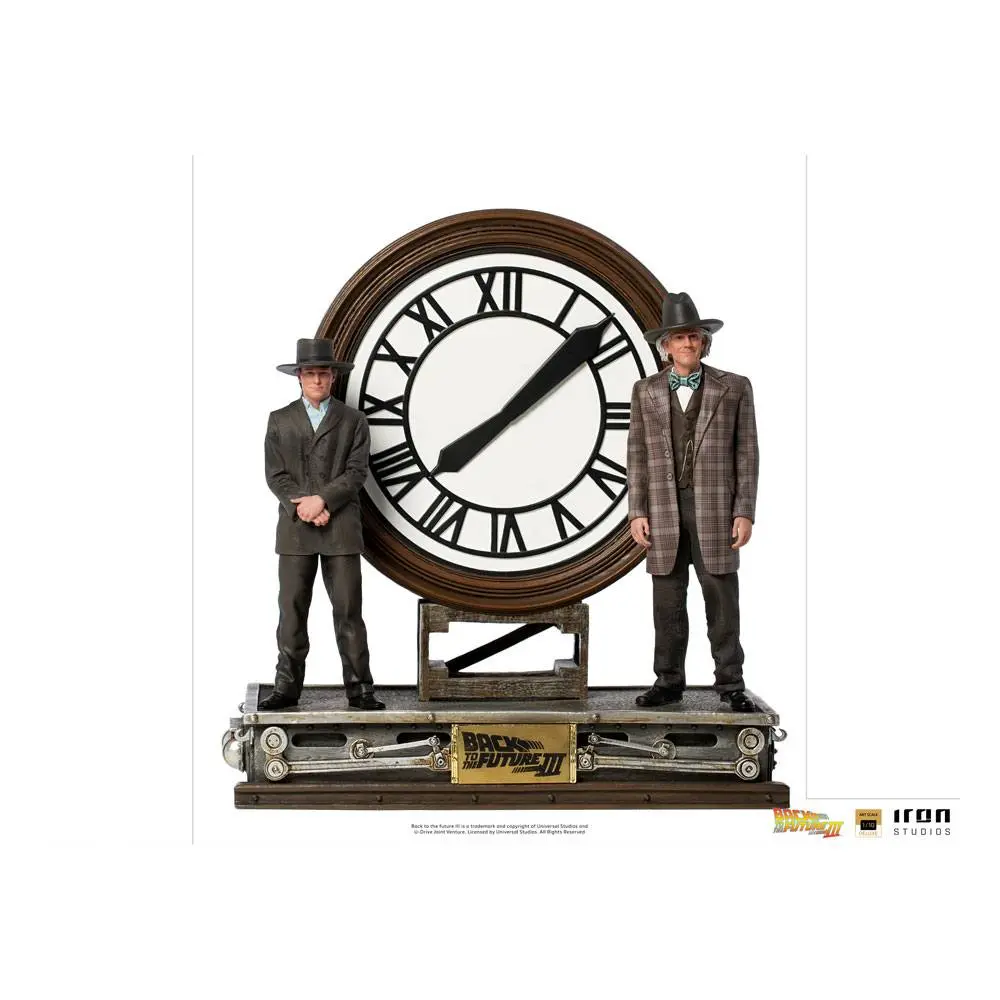 Back to the Future III Deluxe Art Scale 1/10 Marty and Doc at the Clock szobor figura 30 cm termékfotó