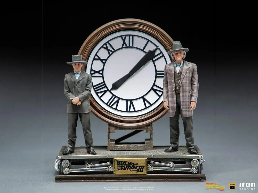 Back to the Future III Deluxe Art Scale 1/10 Marty and Doc at the Clock szobor figura 30 cm termékfotó