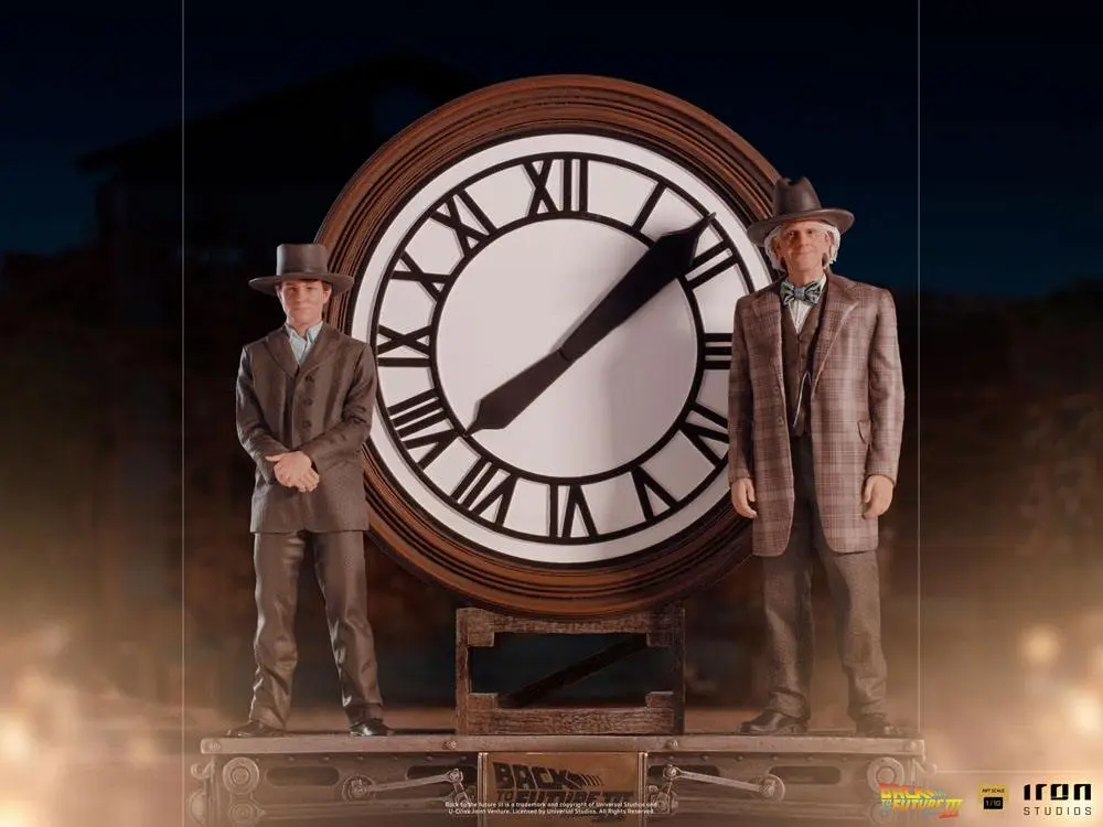 Back to the Future III Deluxe Art Scale 1/10 Marty and Doc at the Clock szobor figura 30 cm termékfotó
