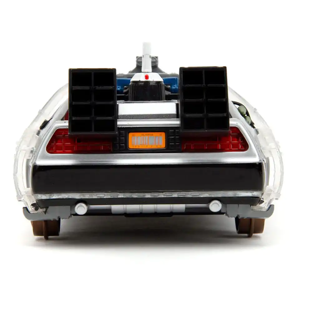 Back to the Future III Hollywood Rides Diecast Model 1/24 DeLorean Time Machine Railroad Wheels termékfotó