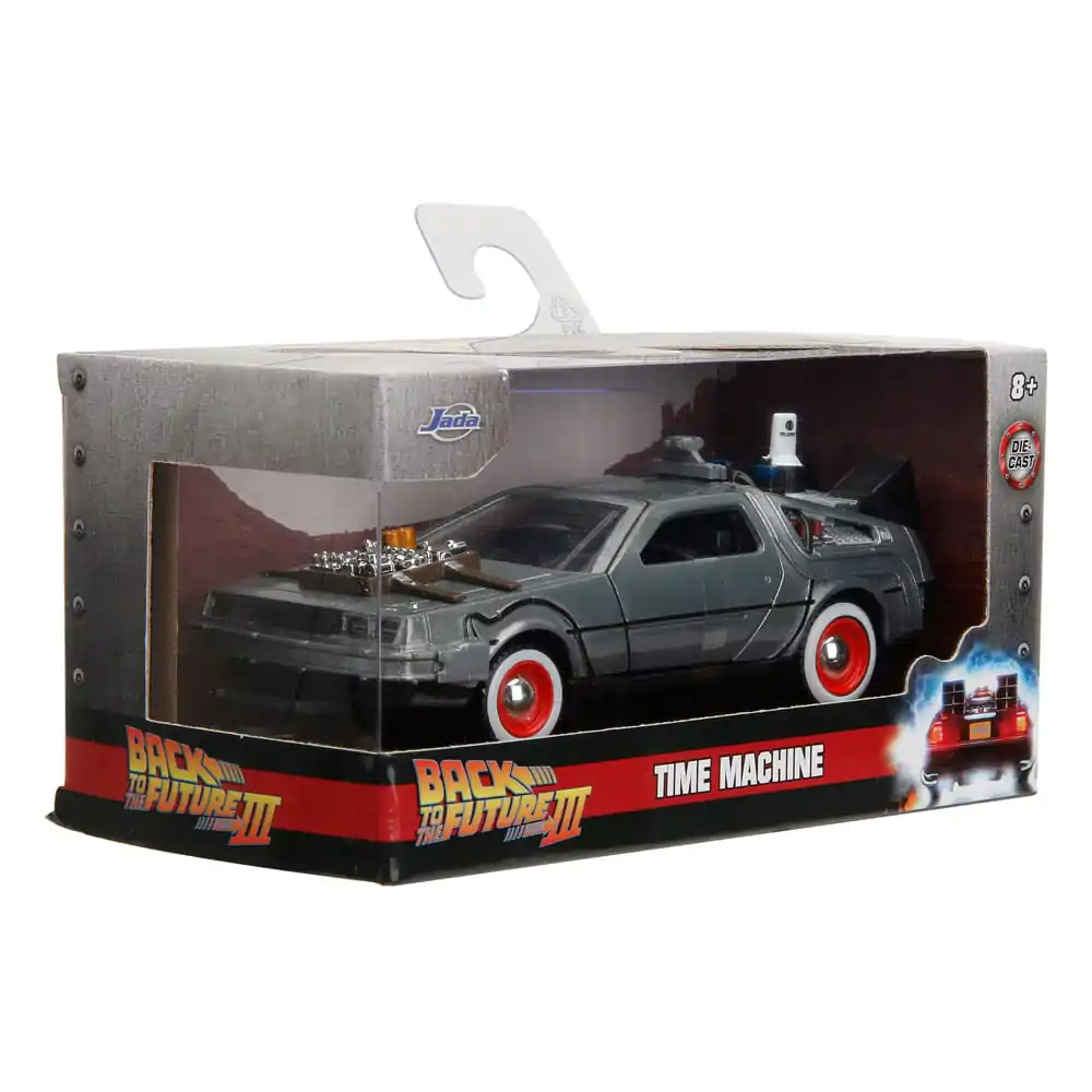 Back to the Future III Hollywood Rides Diecast Model 1/32 DeLorean Time Machine Free Rolling termékfotó