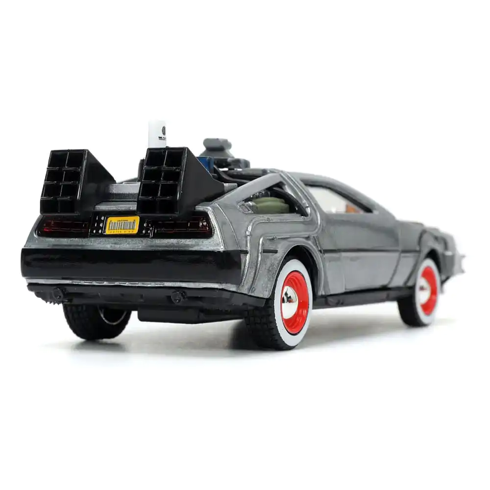 Back to the Future III Hollywood Rides Diecast Model 1/32 DeLorean Time Machine Free Rolling termékfotó