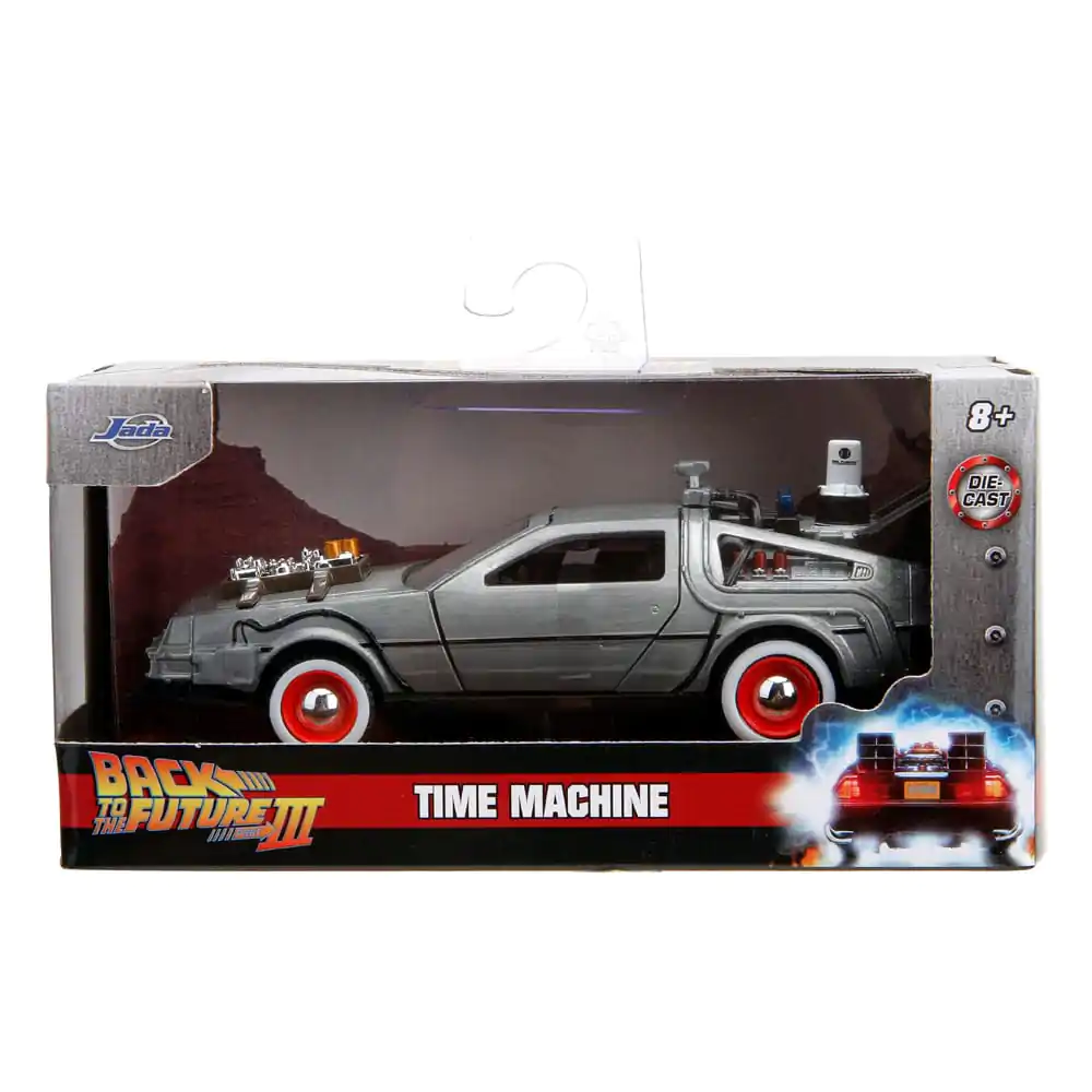 Back to the Future III Hollywood Rides Diecast Model 1/32 DeLorean Time Machine Free Rolling termékfotó