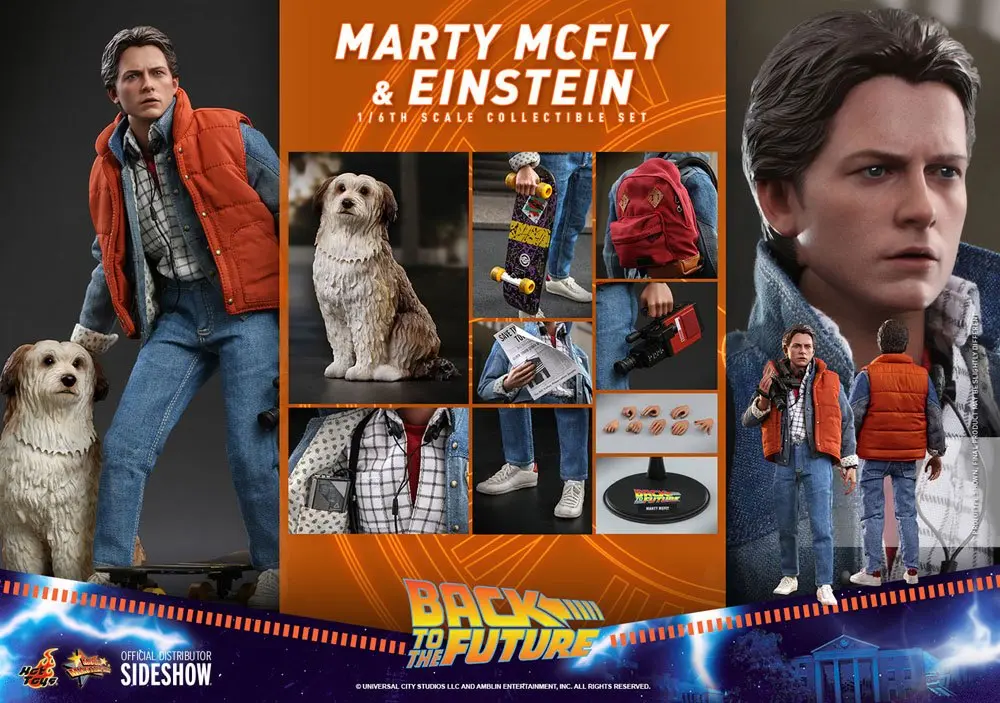 Back To The Future Movie Masterpiece 1/6 Marty McFly &amp; Einstein Exkluzív akciófigurák 28 cm termékfotó
