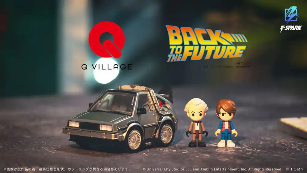 Back to the Future Q-Village jármű és mini-figurák Time Machine 9 cm termékfotó