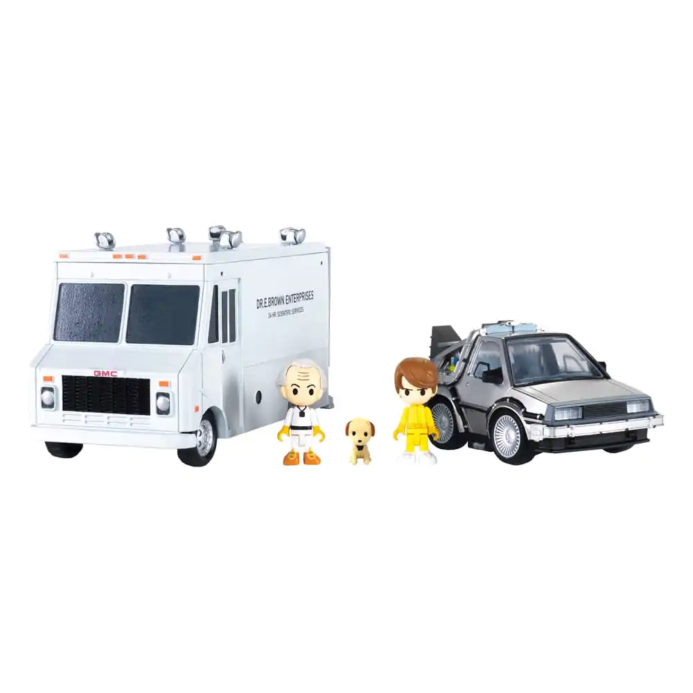 Back to the Future Q-Village járműs és mini-figurák Time Machine Deluxe Set 9 cm termékfotó