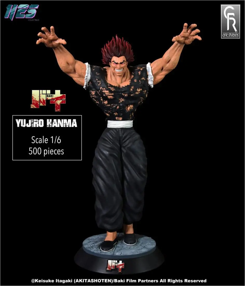 Baki 1/6 Yujiro Hanma szobor figura 37 cm termékfotó