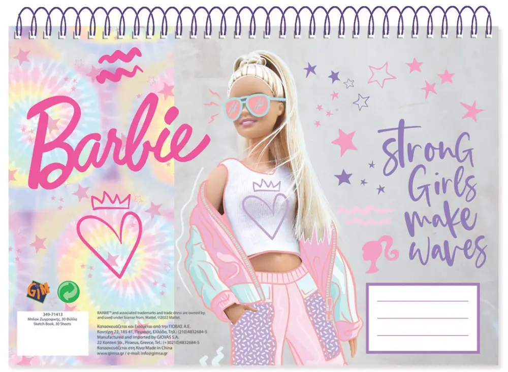 Barbie A/4 spirál vázlatfüzet 30 lapos termékfotó