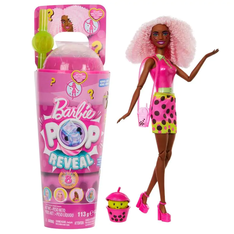 Barbie Bubble tea piros Fruits Pop Reveal játék baba termékfotó