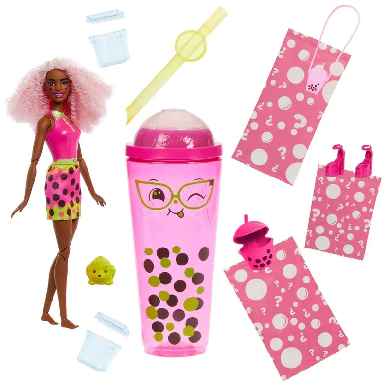 Barbie Bubble tea piros Fruits Pop Reveal játék baba termékfotó