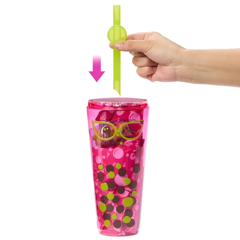 Barbie Bubble tea piros Fruits Pop Reveal játék baba termékfotó