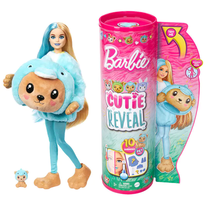 Barbie Chelsea Cutie Reveal Serie Costumes Dolphin Bear játék baba termékfotó