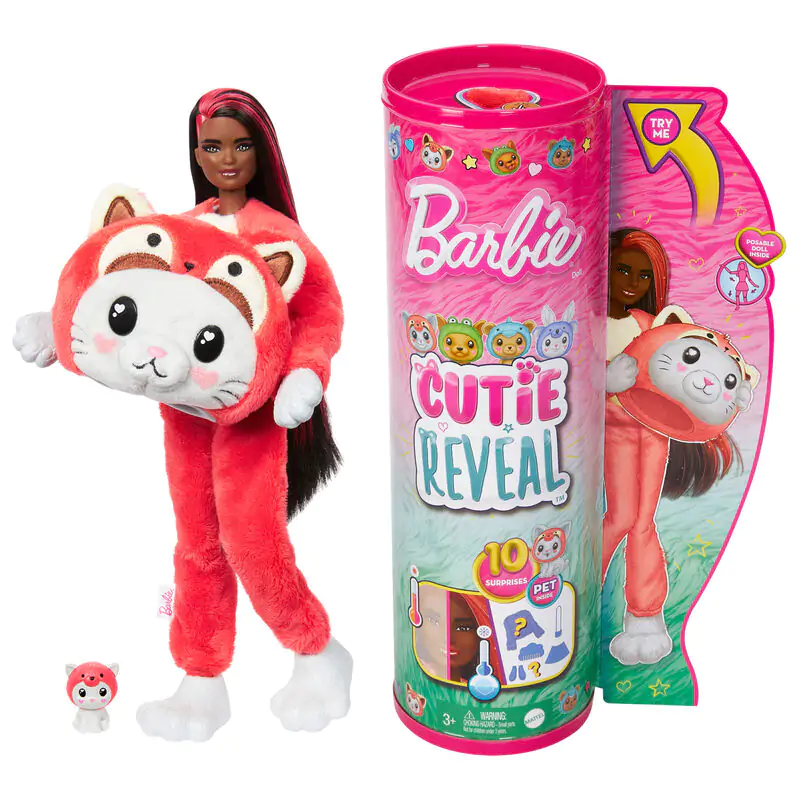 Barbie Chelsea Cutie Reveal Serie Costumes Red Panda Kitten játék baba termékfotó