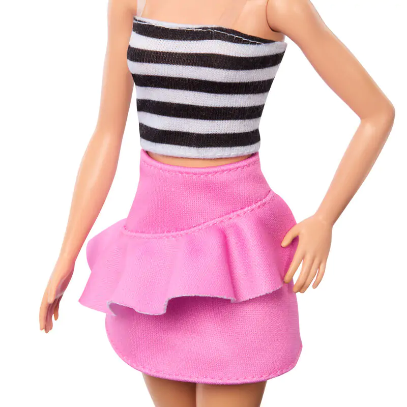 Barbie Fashionista Top Striped Pink Skirt játék baba termékfotó