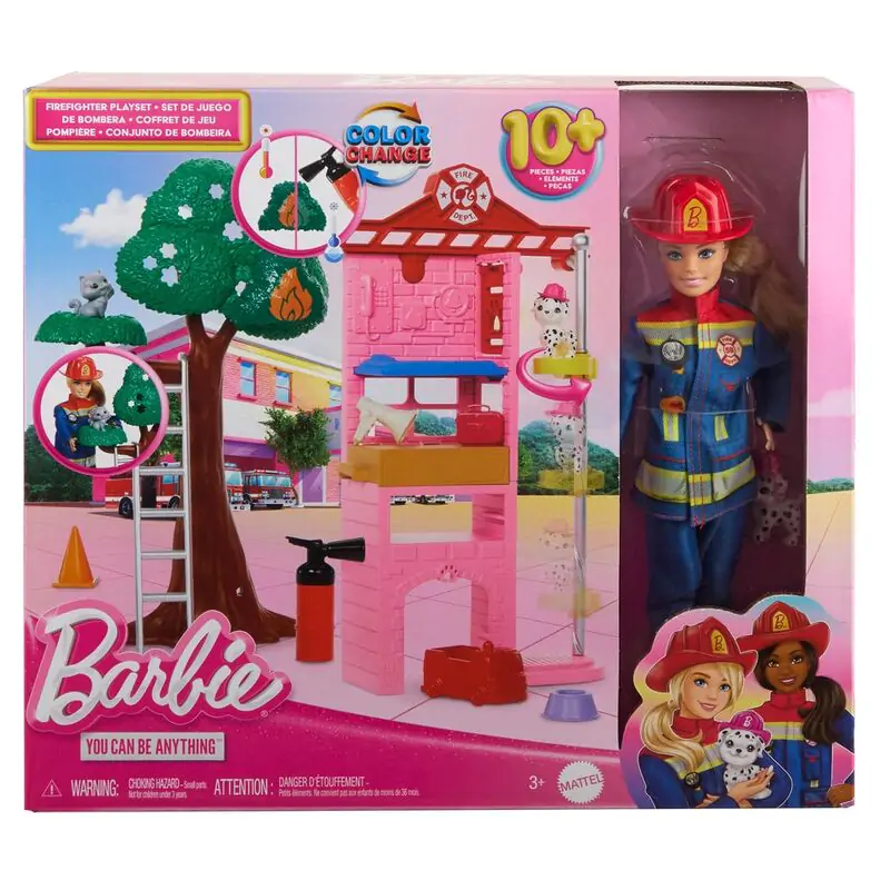 Barbie Firefighter fire station játék baba termékfotó