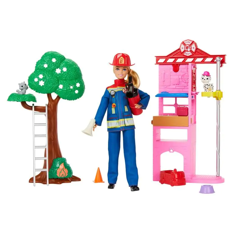 Barbie Firefighter fire station játék baba termékfotó