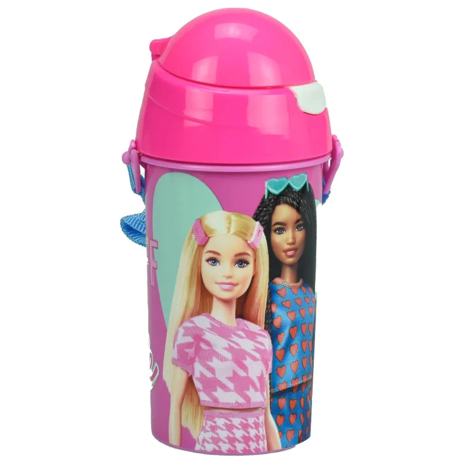 Barbie Happy Thoughts műanyag szívószálas kulacs akasztóval 500 ml termékfotó