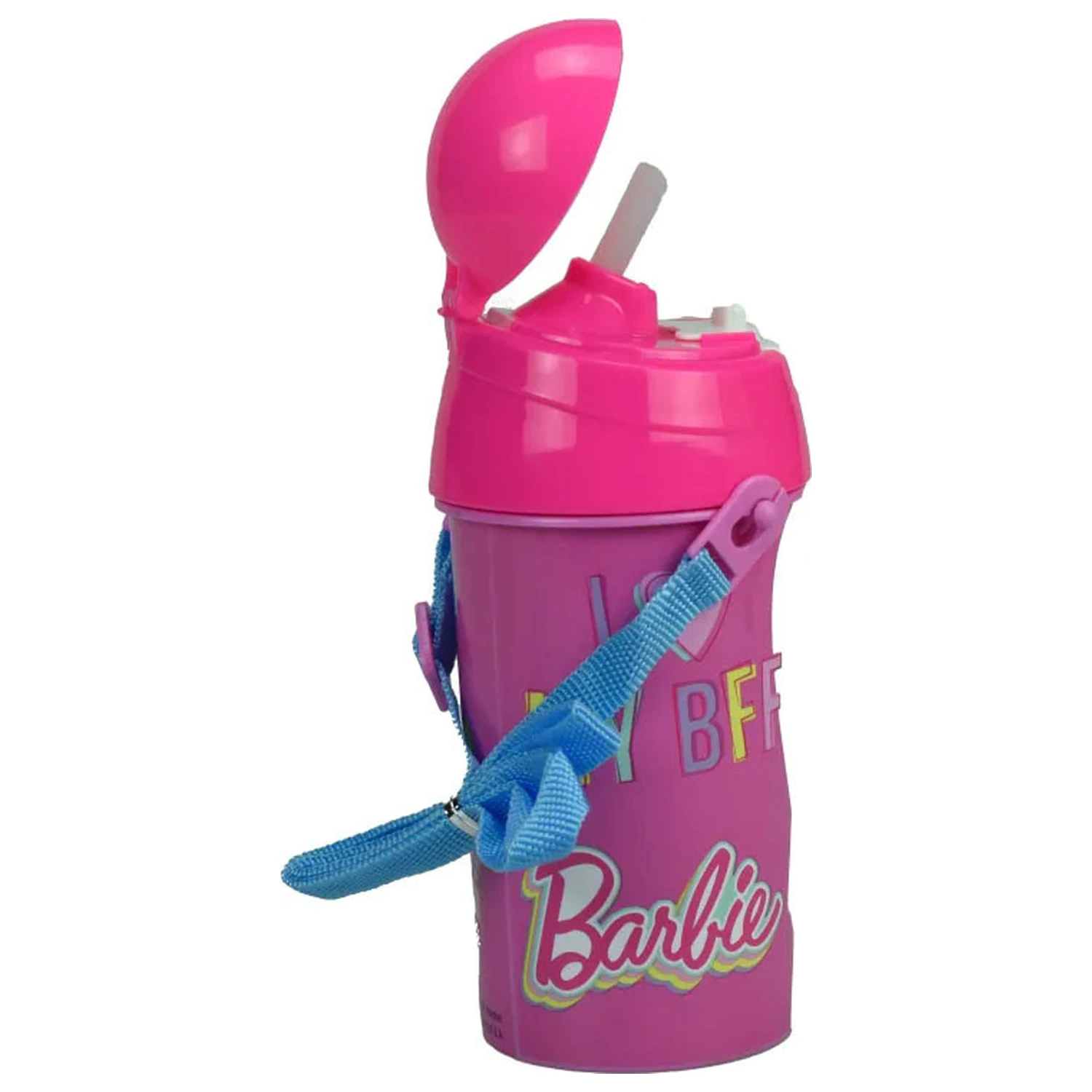 Barbie Happy Thoughts műanyag szívószálas kulacs akasztóval 500 ml termékfotó