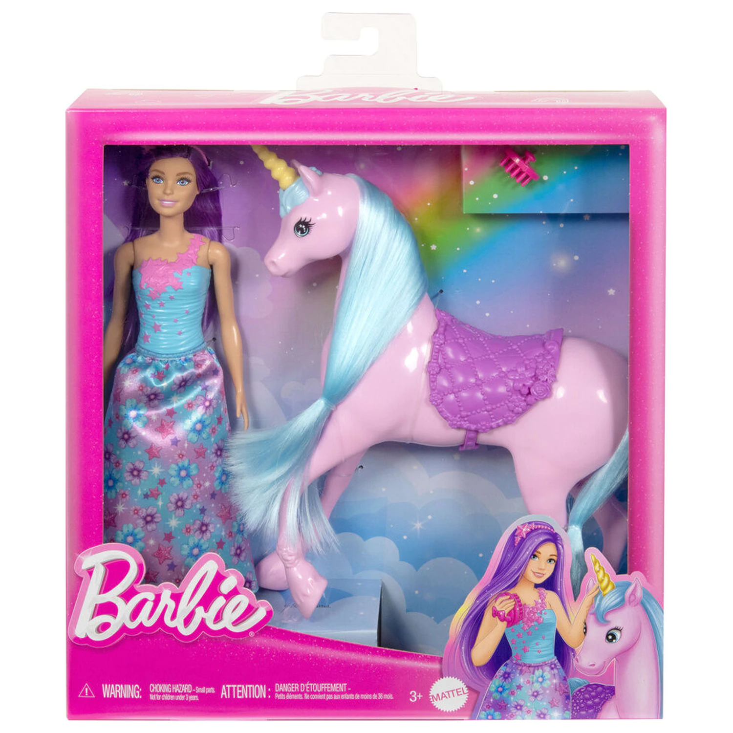 Barbie játék baba és egyszarvú termékfotó