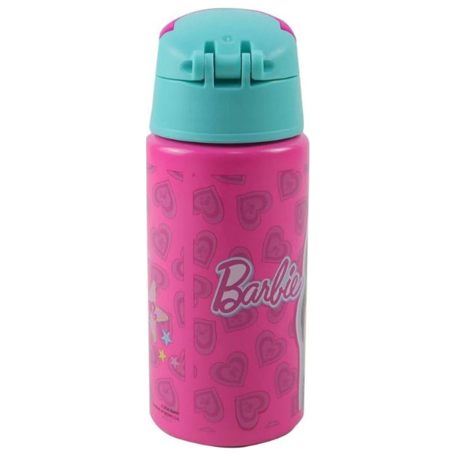 Barbie Love alumínium szívószálas kulacs akasztóval 500 ml termékfotó