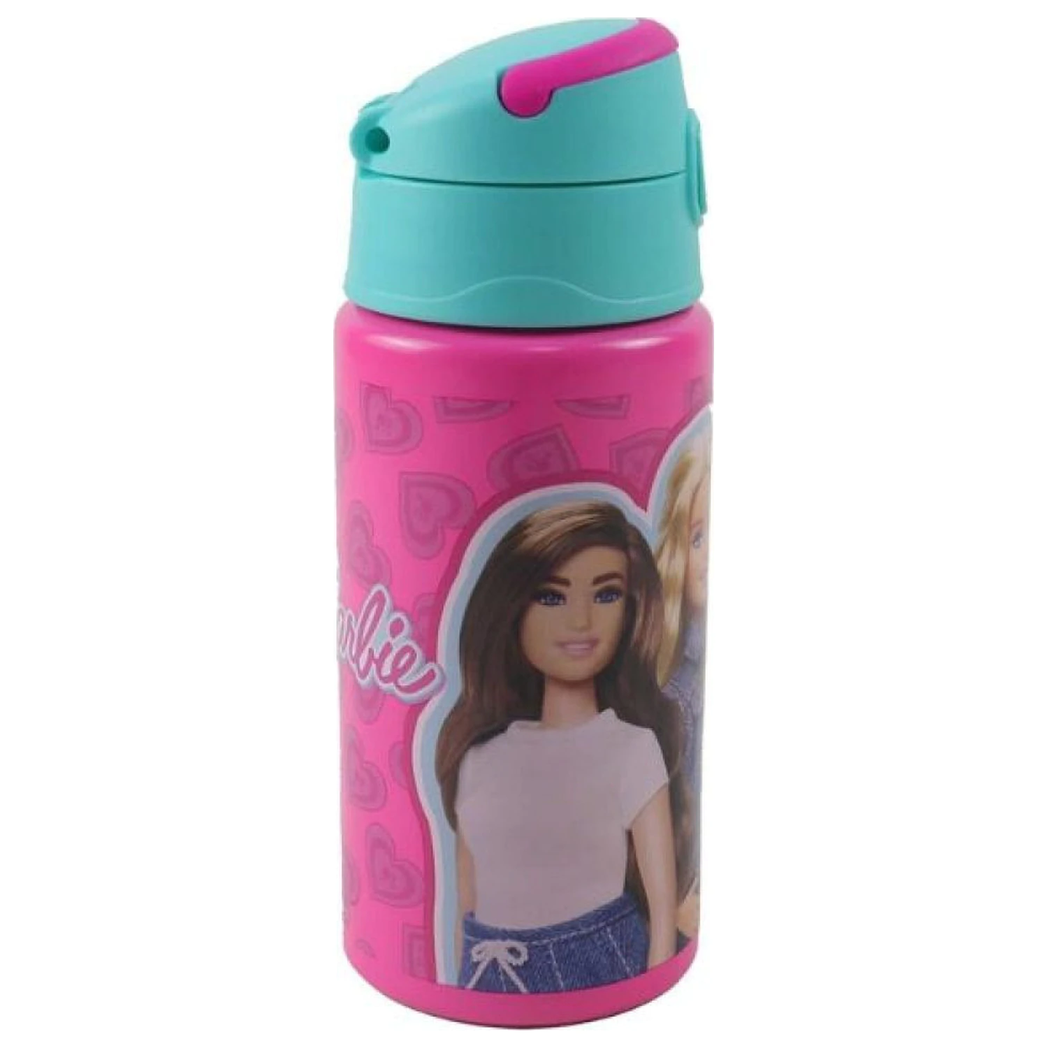 Barbie Love alumínium szívószálas kulacs akasztóval 500 ml termékfotó