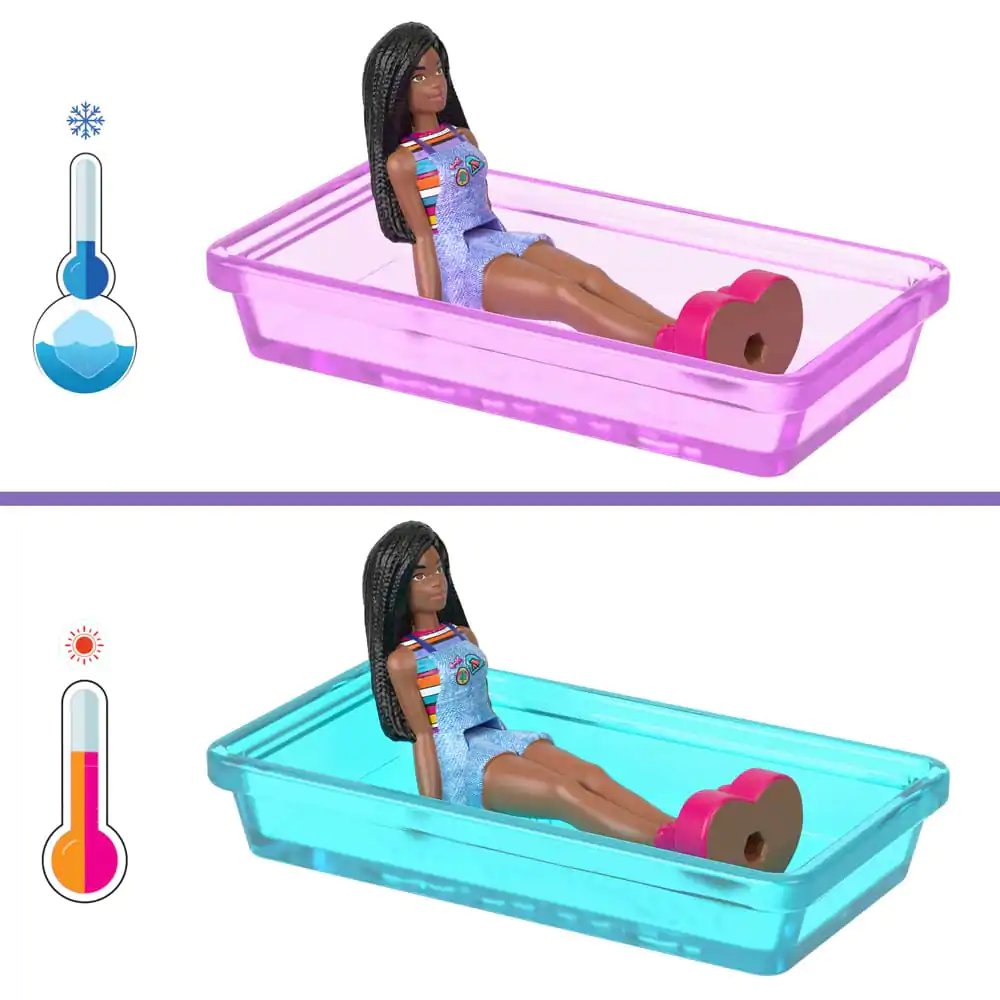 Barbie Mini BarbieLand With Color-Change Pool játék baba és lakókocsi játékkészlet 4 cm termékfotó