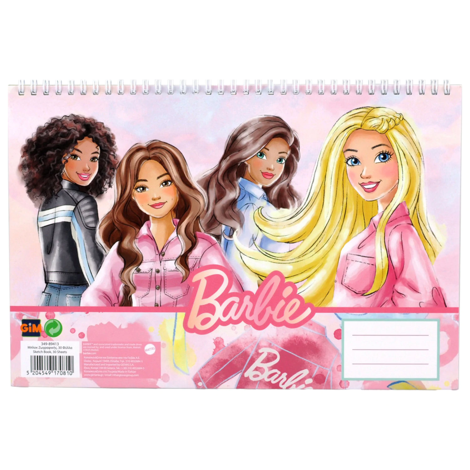Barbie Paints A/4 spirál vázlatfüzet, 30 lapos termékfotó