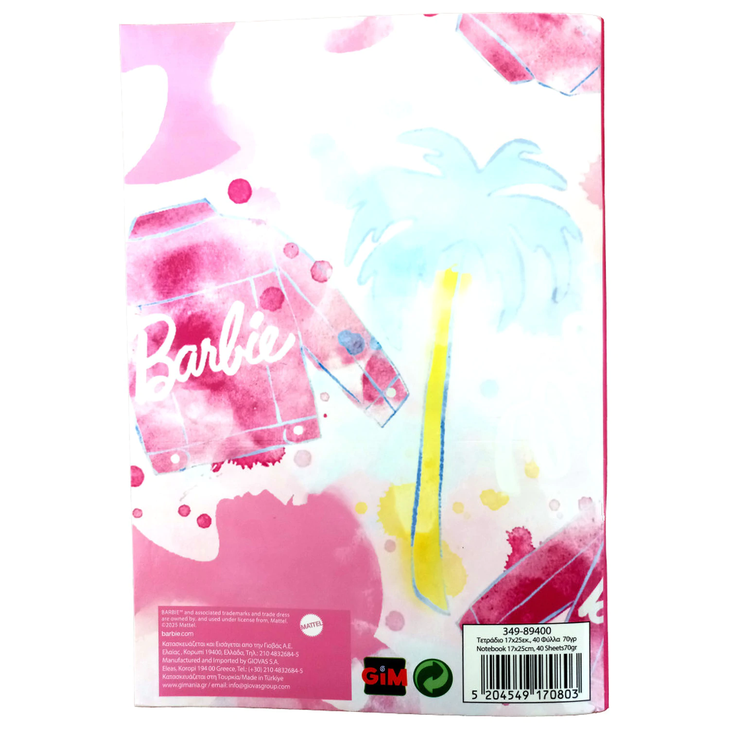 Barbie Paints B/5 vonalas füzet 40 lapos termékfotó