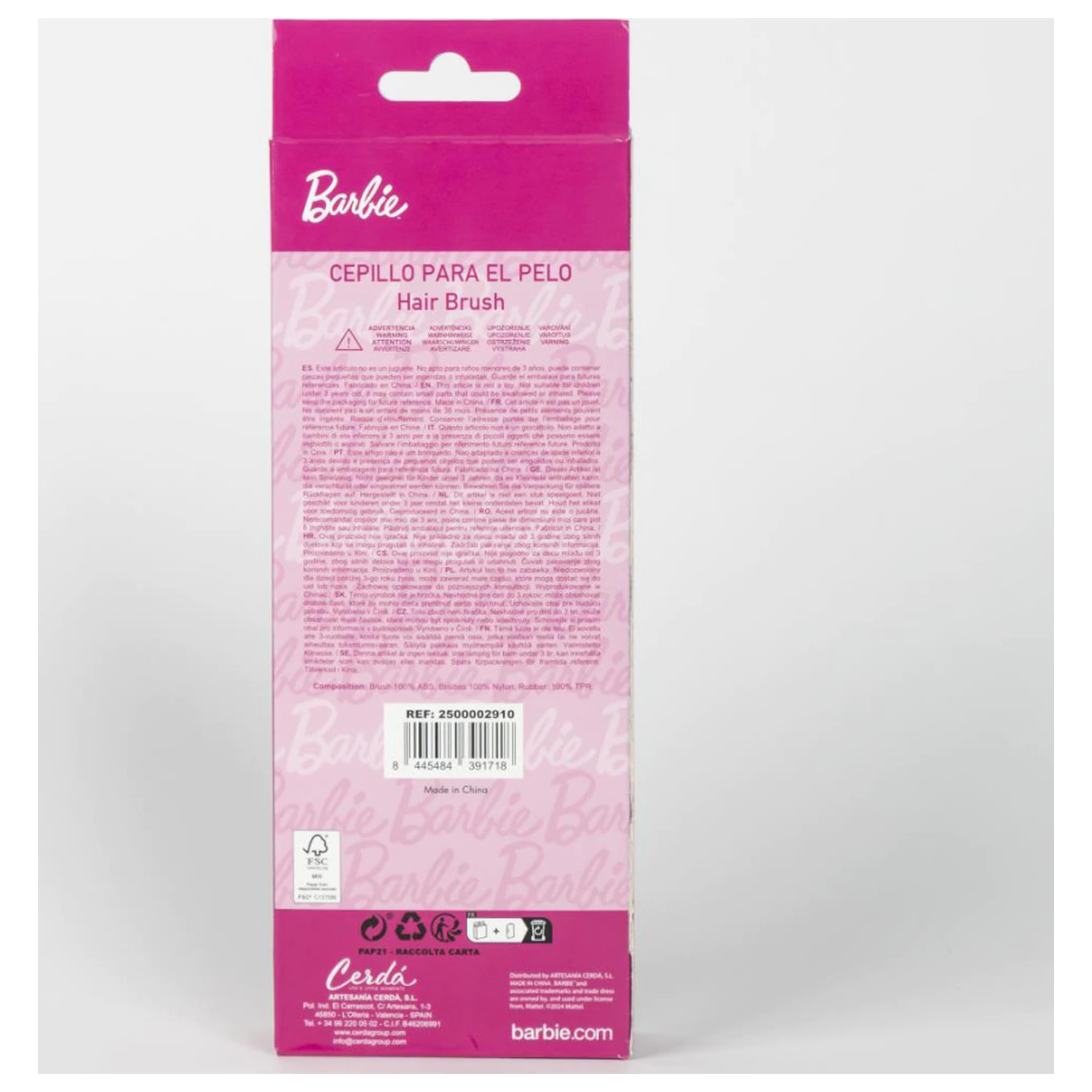 Barbie Pink köves hajkefe, fésű 22 cm termékfotó