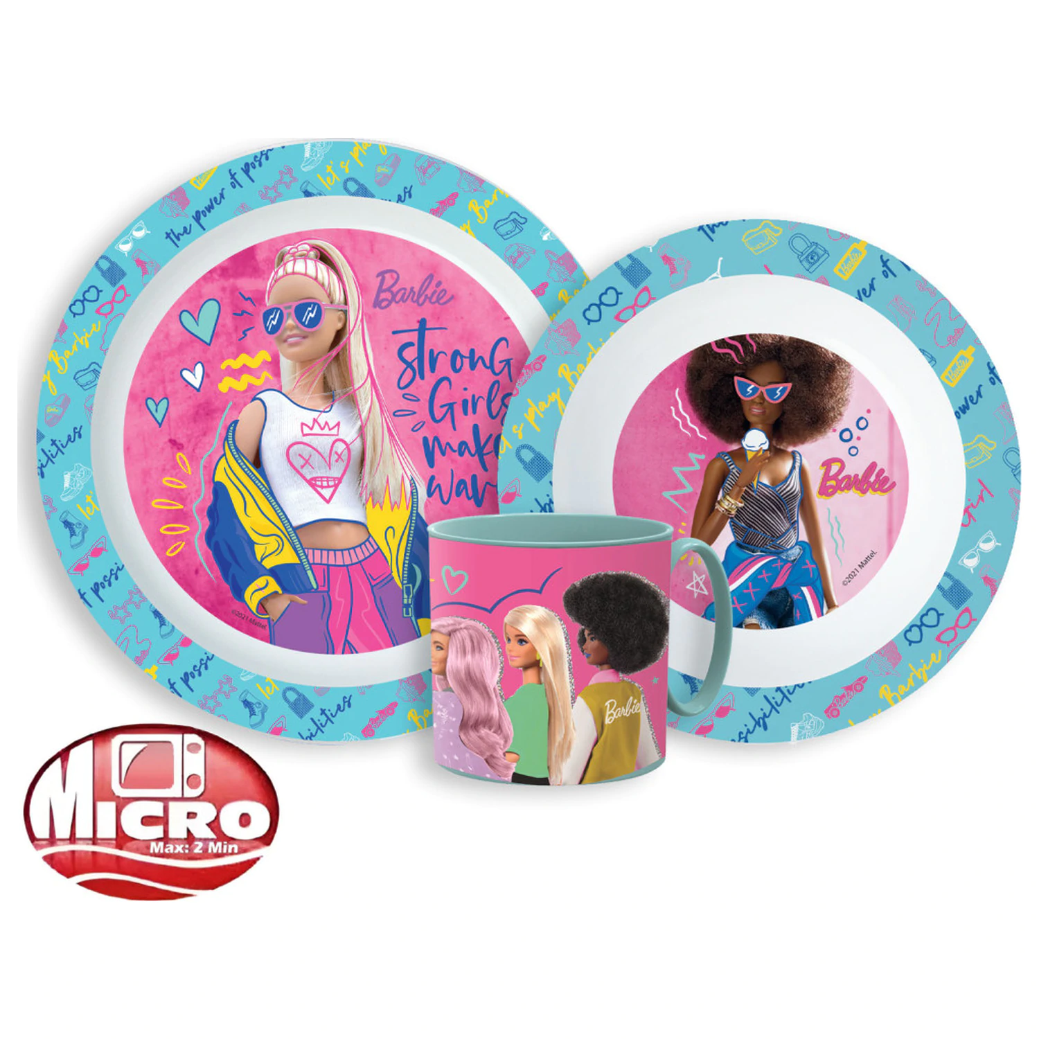 Barbie Stylish étkészlet, micro műanyag szett bögrével termékfotó