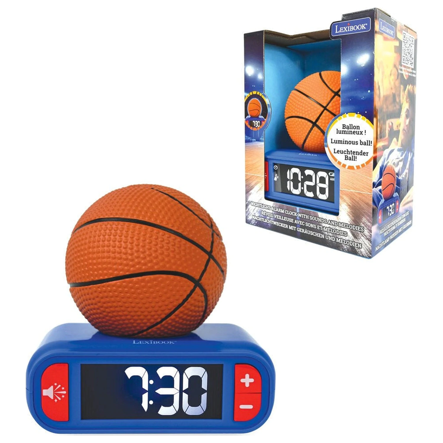 Basketball 3D éjszakai lámpa és ébresztőóra termékfotó