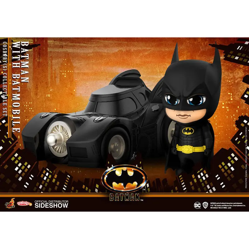 Batman 1989 Batman with Batmobile Cosbaby figura 10cm termékfotó