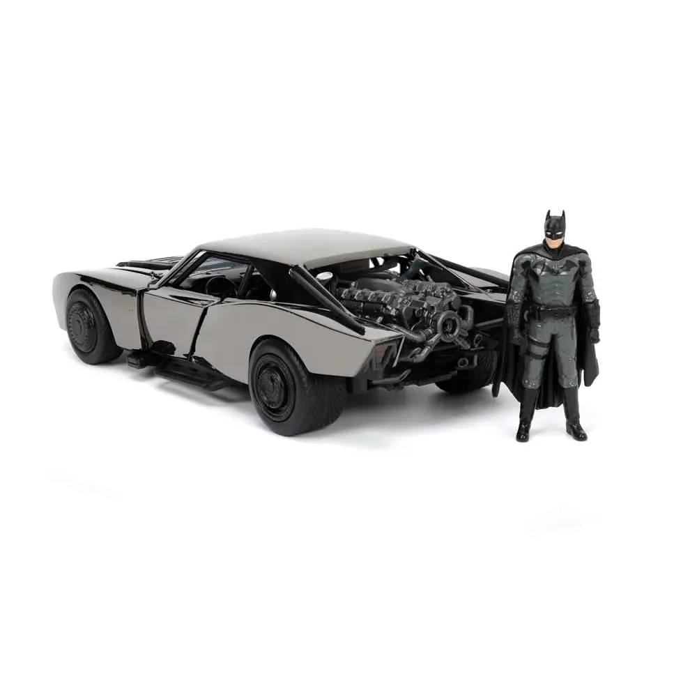 Batman 2022 Hollywood Rides Diecast Model 1/24 2022 Batmobil Black Chrome Convention Exkluzív és figura termékfotó