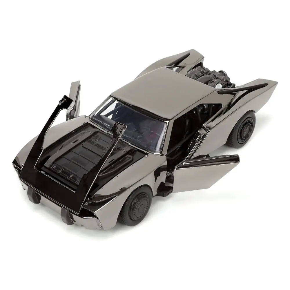 Batman 2022 Hollywood Rides Diecast Model 1/24 2022 Batmobil Black Chrome Convention Exkluzív és figura termékfotó