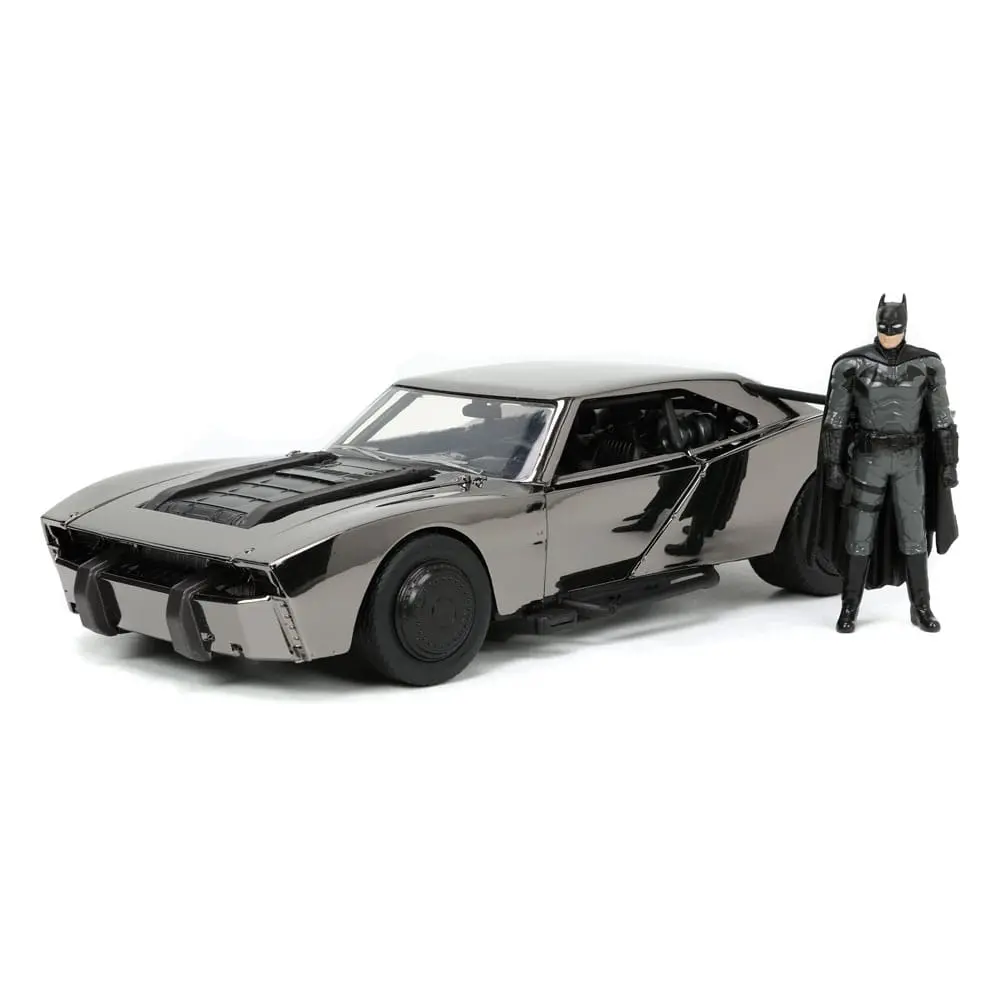 Batman 2022 Hollywood Rides Diecast Model 1/24 2022 Batmobil Black Chrome Convention Exkluzív és figura termékfotó