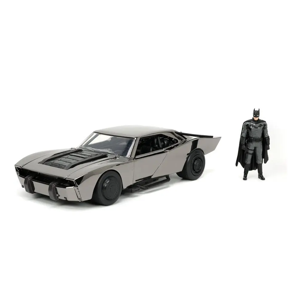 Batman 2022 Hollywood Rides Diecast Model 1/24 2022 Batmobil Black Chrome Convention Exkluzív és figura termékfotó