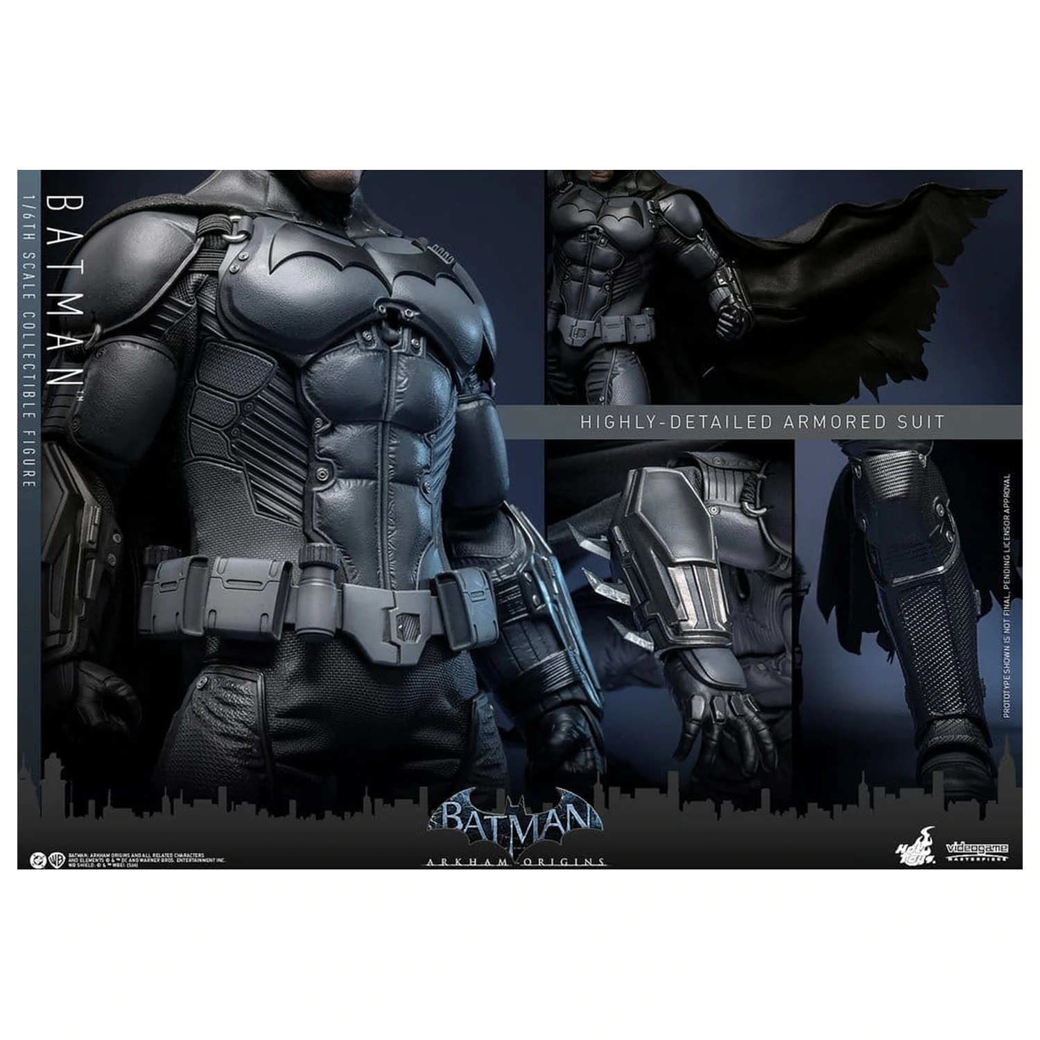 Batman Arkham Origins Videogame Masterpiece 1/6 Batman akciófigura 33 cm termékfotó