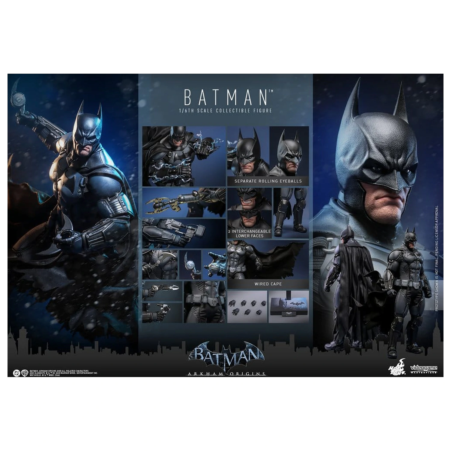 Batman Arkham Origins Videogame Masterpiece 1/6 Batman akciófigura 33 cm termékfotó