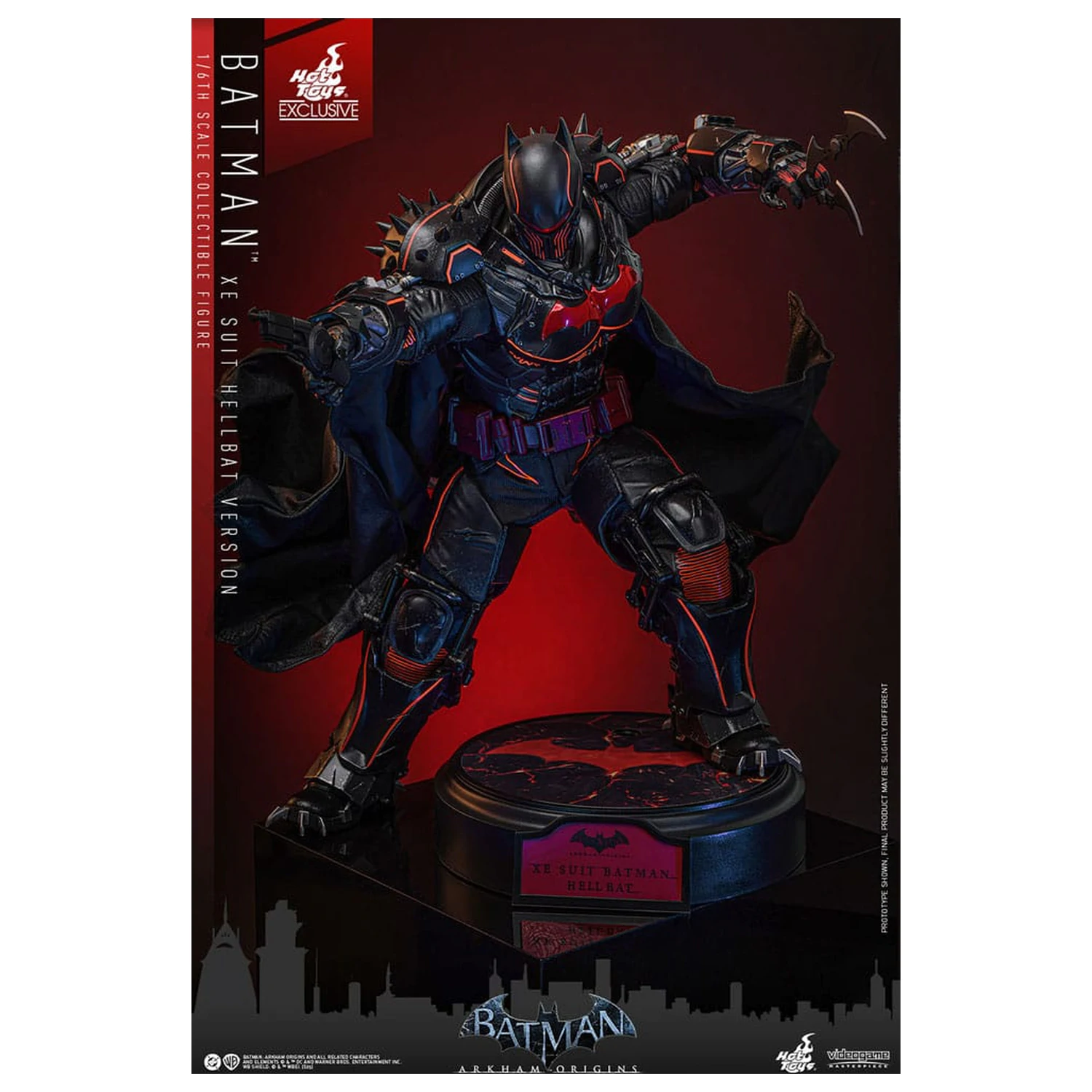 Batman Arkham Origins Videogame Masterpiece 1/6 XE Suit Hellbat Version akciófigura 33 cm termékfotó