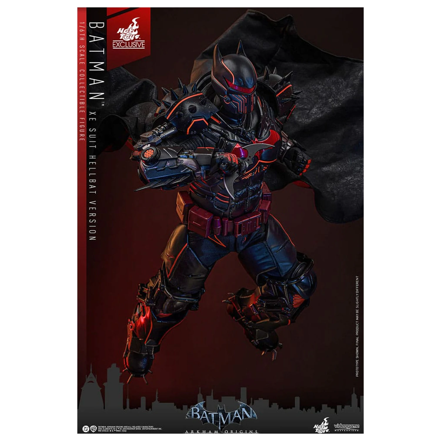 Batman Arkham Origins Videogame Masterpiece 1/6 XE Suit Hellbat Version akciófigura 33 cm termékfotó