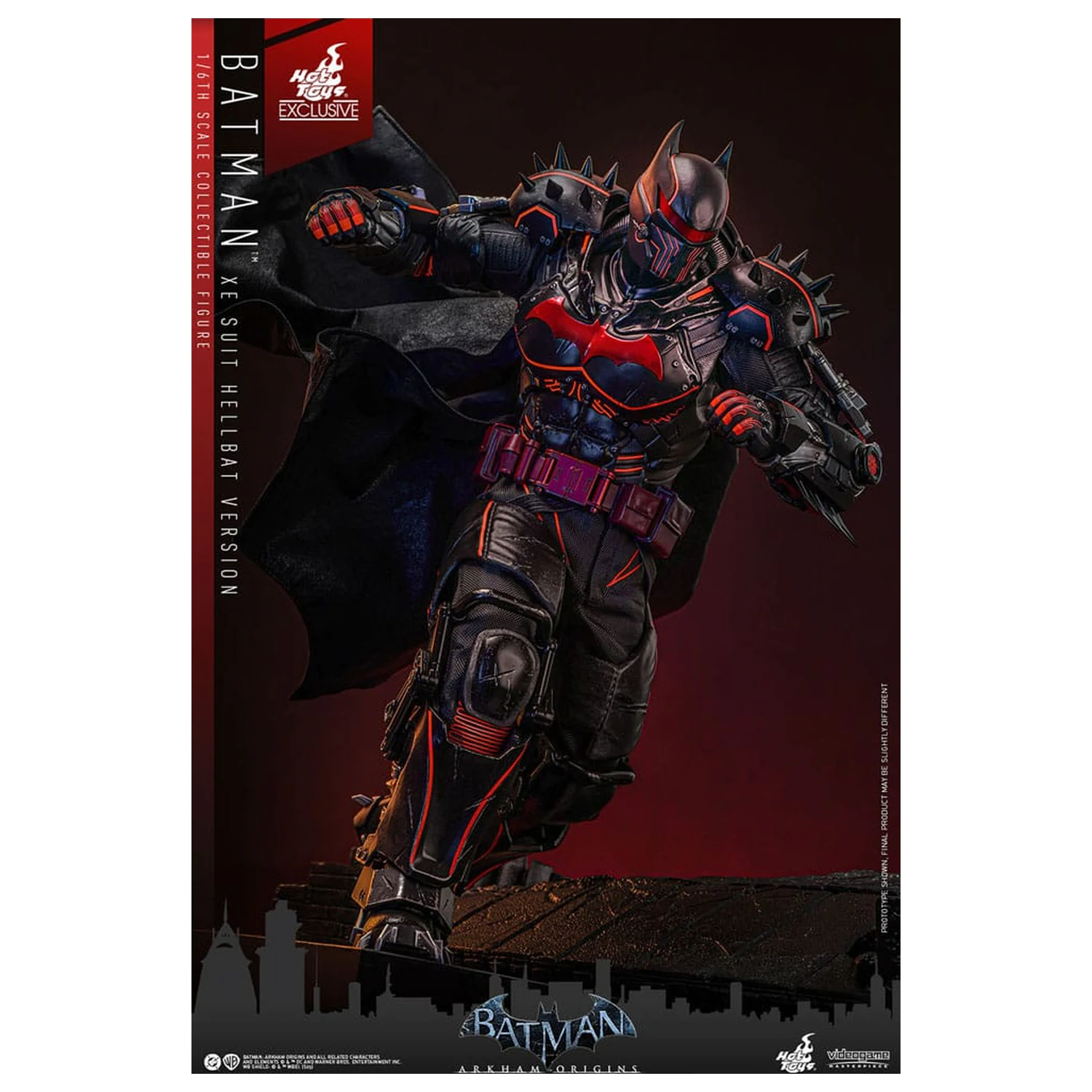 Batman Arkham Origins Videogame Masterpiece 1/6 XE Suit Hellbat Version akciófigura 33 cm termékfotó