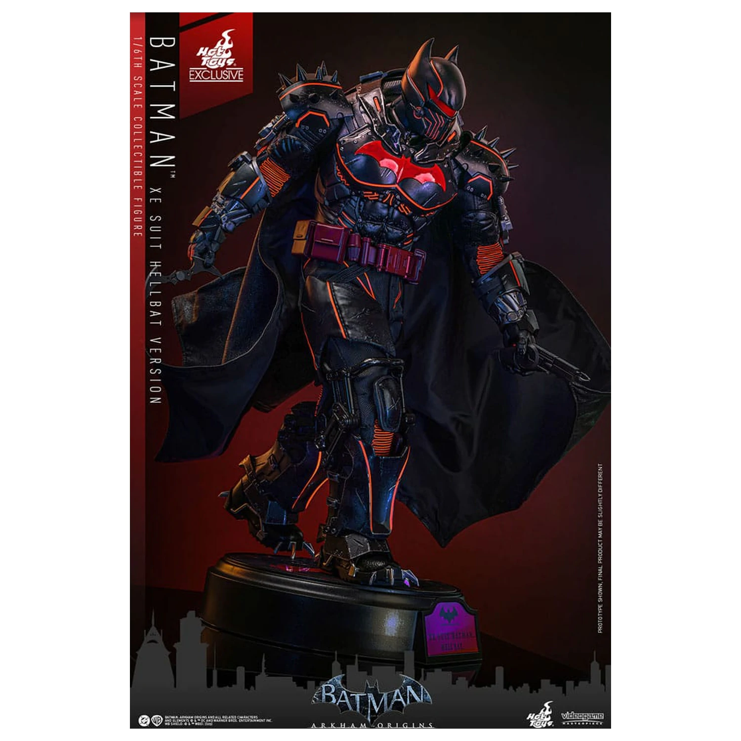 Batman Arkham Origins Videogame Masterpiece 1/6 XE Suit Hellbat Version akciófigura 33 cm termékfotó