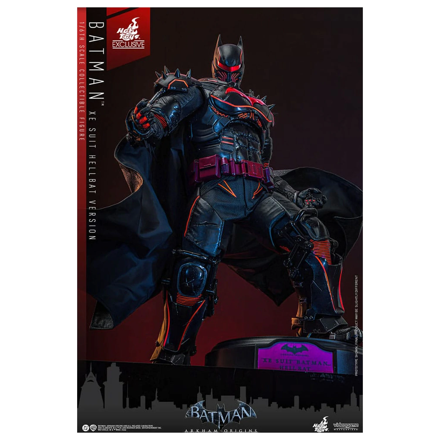 Batman Arkham Origins Videogame Masterpiece 1/6 XE Suit Hellbat Version akciófigura 33 cm termékfotó