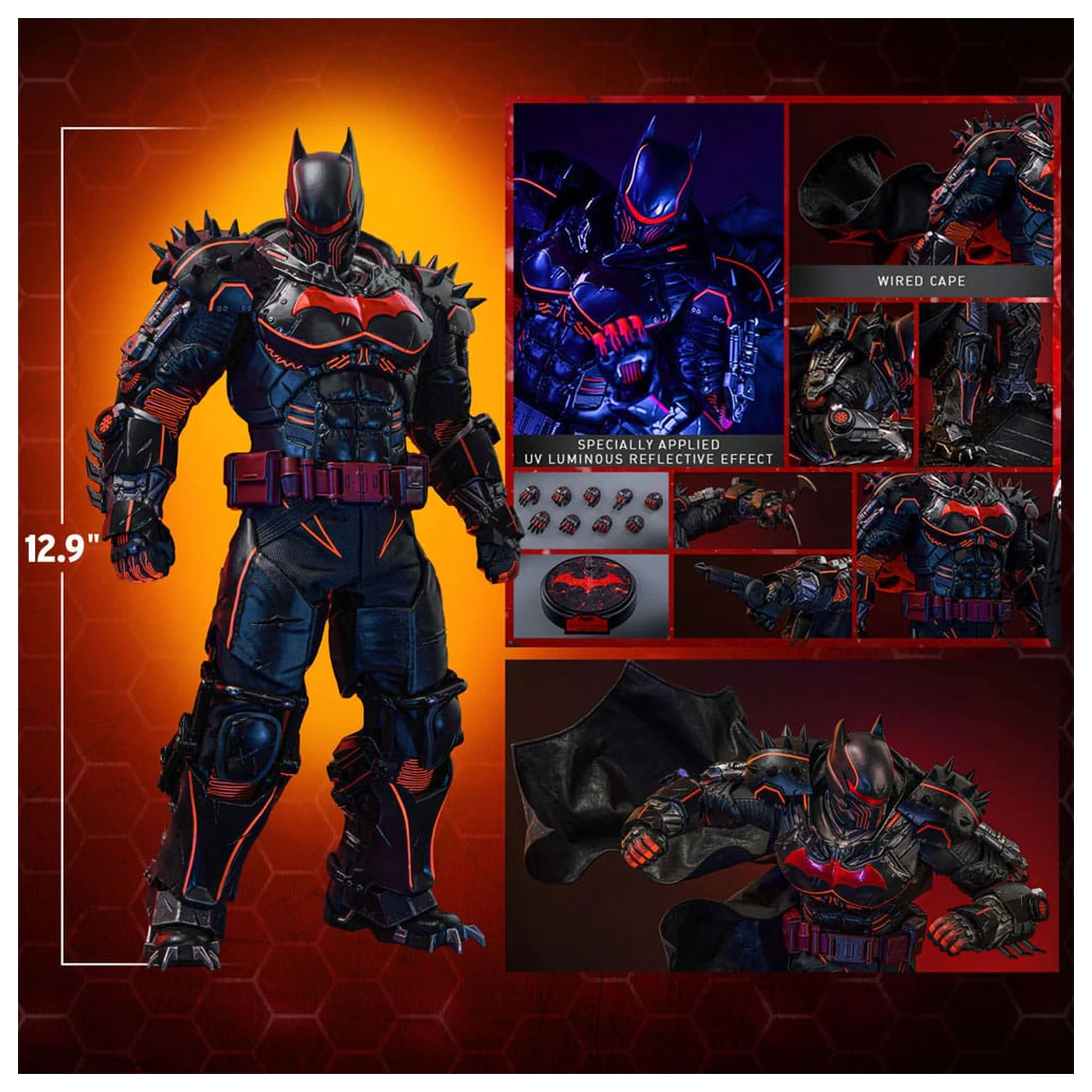 Batman Arkham Origins Videogame Masterpiece 1/6 XE Suit Hellbat Version akciófigura 33 cm termékfotó