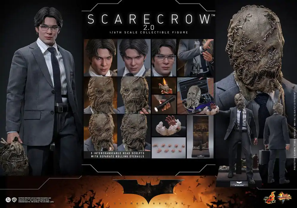 Batman Begins Movie Masterpiece 1/6 Scarecrow 2.0 akciófigura 30 cm termékfotó