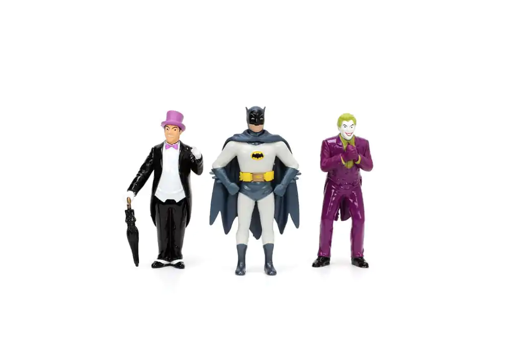 Batman Diecast Model 1/24 Pack of 5 Classic TV Series Batman, Robin, Joker, Penguin figurák és Batmobile termékfotó